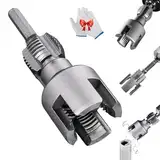Integrated Internal & External Pipe Threading Tool, PVC Pipe Threader Kit, Electric Drill Compatible PVC Threading Tool Kit 1/2" 3/4" for Electric Drill Cutting Threading, Plumbing Repairs (3/4")