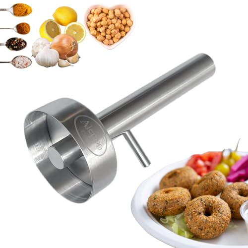 Falafel-Maker-Presse, Donut-Form (mit Loch), Edelstahl, Premium-Qualität, professionelles Küchenwerkzeug, Fleischbällchenform, 5,75 cm Durchmesser (1)