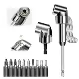 105° Winkelschrauber Vorsatz Adapter, 2024 Corner Tool Screw Hub with Multi-function Bend Screwdriver Bit, 1/4-Zoll Sechskantschaft Winkelgetriebe für Garage Bauarbeiter (lang + kurz)