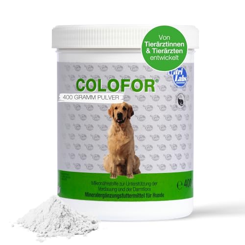 NutriLabs Colofor® Pulver für Hunde 400 g - ehem. Estifor Pulver I Durchfall Tabletten Hund mit Bentonit, L-Glutamin, Präbiotika etc. - Hund Durchfall - Nahrungsergänzung Hund