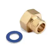 1 Stück LPG Gas Adapter 1/2" R x 1/4" lks Gasherd ArmaturenGasschlauch Verbinder Gasschlauch Tülle mit Dichtung Gewindeadapter für Gaskocher Hockerkocher Campingkocher Übergangsstück