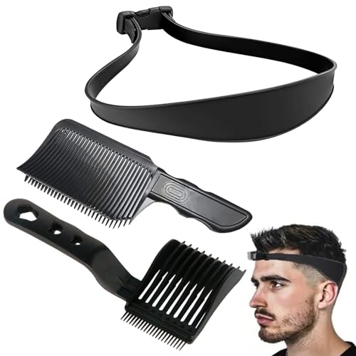 QZKJQDD 3 Stück Haarschneidekamm Übergang, Haare Schneiden Übergang, Haarschneide Schablone, Übergang Kamm, Haarschneidehilfe, Geeignet für Professionelle Oder Selbstgemachte Haarschnitte (Schwarz)