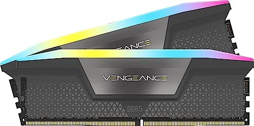 Corsair VENGEANCE RGB DDR5 RAM 32GB (2x16GB) 6000MHz CL30 AMD EXPO iCUE Kompatibel Computer Speicher - Grau (CMH32GX5M2B6000Z30K)