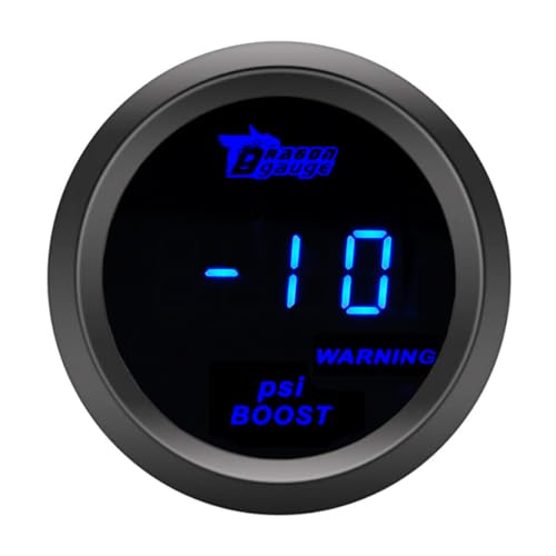 ETOPARS Universelle Auto Ladedruckanzeige 2Zoll 52mm Auto Turbo Boost Messgerät Digitales Psi Boost Anzeige Blau Lichtanzeige Instrument Rauchtönung Len