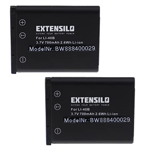 EXTENSILO 2X Akku Ersatz für Fuji/Fujifilm NP-45, NP-45A für Kamera (700mAh, 3,7V, Li-Ion)