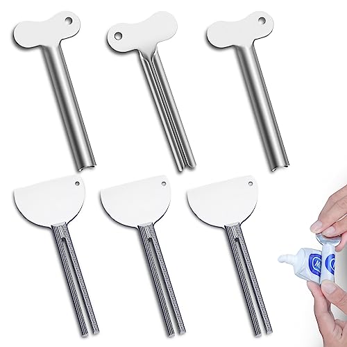 Zivacate Tubenausdrücker, Zahnpas Tubenquetscher 6 Stück, Zahnpasta Squeezer Metall, Legierungsrolle Zahnpastaspender Tubenroller für Zahnpasta/Ölfarbe/Handcreme