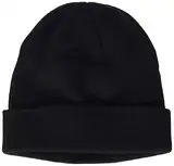 Build Your Brand Unisex-Adult BY001-Heavy Knit Beanie Hat, Black, one Size