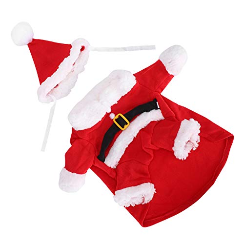 Weihnachts-Haustierkostüm, Universelles Weihnachts-Haustier-Outfit: Weihnachtsmann-Kostüm mit Mütze für Hunde und Katzen, aus Bequemer Baumwolle (XL)