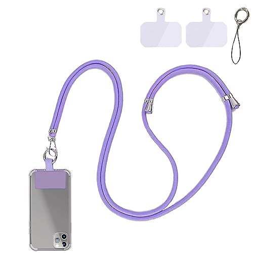 FFTANXS Handykette universal,Handyband zum umhängen,Handykette,Handykette universal zum umhängen,1.5m Handy umhängeband,Verstellbar abnehmbar universal handykette,Für alle standard handyhüllen (Lila)