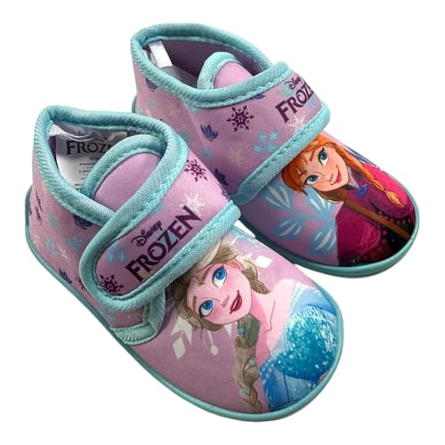 Disney FROZEN Hausschuhe Mädchen Warme Pantoffeln Anna und Elsa Motiv Freizeitschuhe Slippers ideal für Kindergarten Gr. 22-27 (Lila, EU Schuhgrößensystem, Kleinkind, Damen, Numerisch, M, 23)