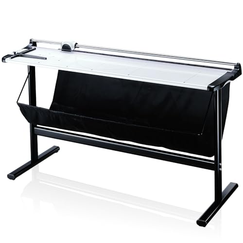 Olympia TR 1307 Rollenschneidegerät | Papierschneider Din A0 | 1300 mm Arbeitsbreite | Schneidemaschine Papier | bis zu 7 Blätter | Papierschneidemaschine mit Auffangbehälter & Untergestell | Silber