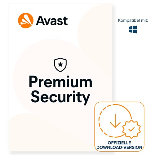 Avast Premium Security 2024 - Antivirenschutz für Windows | 1 Gerät | 1 Jahr | PC| Aktivierungscode per Email