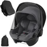 Dioxide Universal Sonnenverdeck für Babyschalen oder Kinderwagen, Sonnenschutz, Insektenschutz und Schlummerverdeck (Black)