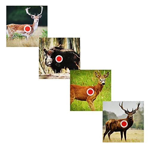 ATFLBOX Zielscheiben 100 Stück 14x14 mit Motiv Tiermotiv Luftgewehr Pistole Softair Airsoft Schießscheibe für Kugelfang CO2 Waffen BB Gun und Pellet Gun Paper Targets