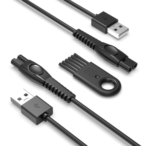 2 Stück 5V Ladekabel für QP2724, QP4631, QP2824, X3001, QP1924, QP2734, QP2834, QP6552, S3145, QP4530, MG7910 Rasierer Ladegerät, 1,5 M USB Kabel für Philips Elektrischer Bartschneider