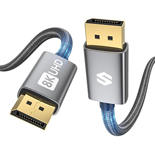 Silkland Displayport Kabel 1.4 3M [VESA-Zertifiziert], 4K@144Hz, 2K@240Hz, 8K@60Hz, 2K@144Hz/165Hz, HBR3 32.4Gbps, HDR, DSC 1.2, HDCP 2.2, G-Sync&FreeSync, DP 1.4 Kabel für Gaming-Monitor, Grafikkarte