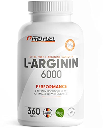 L-Arginin 360 Kapseln vegan - mit 6000 mg pflanzlichem L-Arginin aus Fermentation (davon 6000 mg reines L-Arginin) je Tagesdosis - Ohne Zusatzstoffe - laborgeprüft mit Zertifikat - vegan