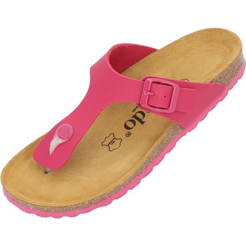 Palado Zehentrenner Damen Kos Matt – gefertigt in Spanien – weiche Veloursleder-Decksohle – mattes Obermaterial für dezente Eleganz Pink UK5,5 - EU38