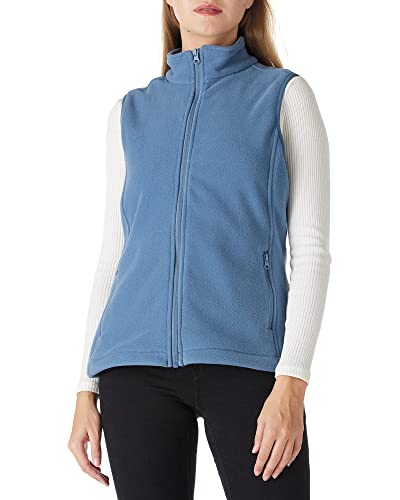 Outdoor Ventures Fleece Weste für Damen,Weich Ärmellos Jacke mit Reißverschlusstaschen, Sport Laufweste Frühling Herbst Fleeceweste Frauen Blau Grau XXL