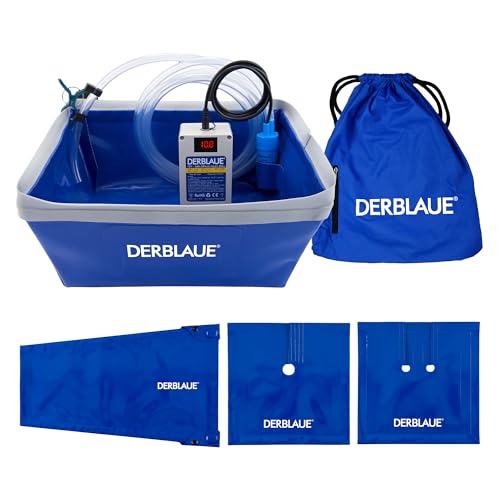 DERBLAUE® Hochflexible Flüssigkeits-Auffangsysteme - Komplett Set – zum Auffangen und Abpumpen von Flüssigkeiten in den Bereichen Bau, Werkstatt und Service, für H20