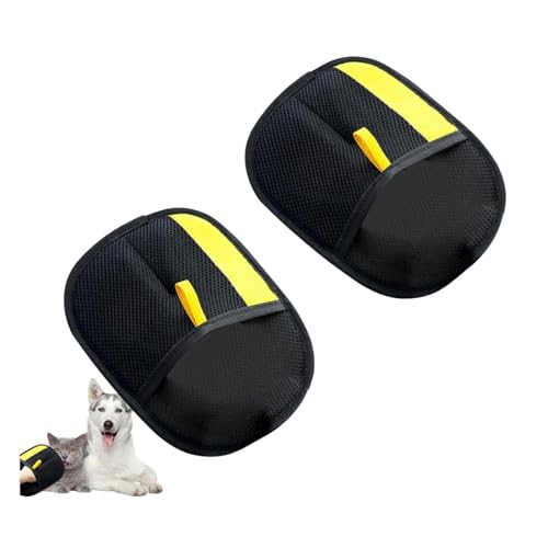 2 Stück Pet Hair Remover Glove, 24x16cm Handschuhe zur statischen Entfernung von Tierhaaren, wiederverwendbare antistatische handschuhe doppelseitige Fellpflegehandschuhe für Katzen und Hunde