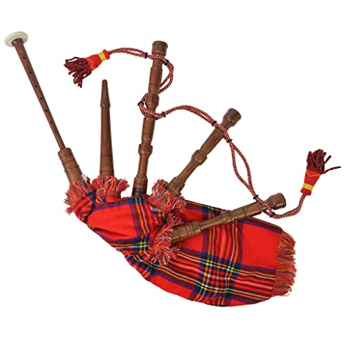 vidaXL Dudelsack für Kinder Schottendesign Bagpipe Rot-Blau Royal Stewart Tartan