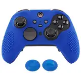 eXtremeRate Schutzhülle Hülle Anti-Rutsch Tasche Silikon Case+2 Thumbstick Kappen für Neuer Xbox One Elite Series 2 Controller(Blau)