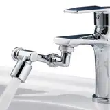 Drehbarer Wasserhahn Aufsatz Verlängerung, 1080 Grad Multifunktionaler Verlängerungshahn Rotierender Wasserhahn, Schwenkbarer Wasserhanhnaufsatz Faucet Extender mit Adapter für Bad und Küche