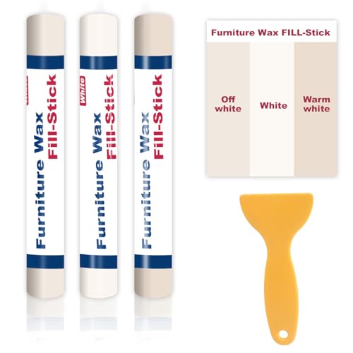 Laminat Reparaturset Filler Stick,3 Farben Holzwachs Reparatur WachsstäBchen, Weiß,Natur,Warmweiß Parkett Reparaturset, Holz Reparaturset Set FüR Kratzer Und LöCher, MöBel Laminat Boden