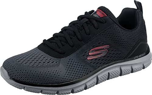 Skechers Herren Track Ripkent Sneaker, Black Mesh Charcoal Trim, 43 EU