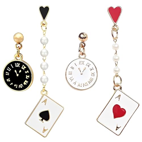 CPJJ 2 Paar Hypoallergene Poker-Ohrringe Für Frauen,Mädchen,Glücksspiel,Casino,Schmuck,Geschenk