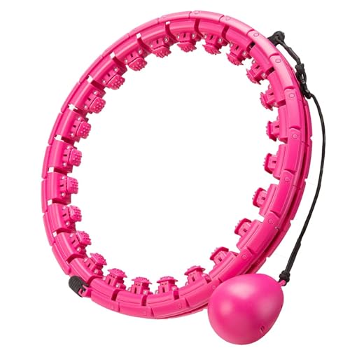 Hula Hoop Reifen Erwachsene, Hula Hoop mit Gewicht Kugel und Noppen, Smart Hoola Hoop Reifen zum Abnehmen, Hullahub Reifen zum Abnehmen Leise mit 24 Abnehmbare Segmente, 360 Grad-Massage