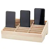 PH PandaHall 24 Gitter Aufbewahrungsbox Aus Holz Für Mobiltelefone Handy Aufbewahrungsbox Kreatives Desktop Büro Klassenzimmer Besprechungsgitter Multi Handy Rack Display