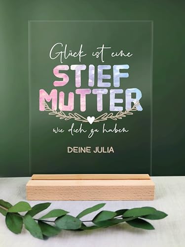 Geschenk für Stiefmutter personalisiert - Acryl Geschenk - Geburtstagsgeschenk Stiefmutter, Geschenke für Stiefmutter, Stiefmutter Geschenk, Stiefmutter, die Stiefmutter, Geschenke Für Stiefmutter