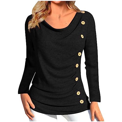 Coole Sachen Für Teenager Mädchen Sweater Frauenkleidern Muster Oberteil Übergrößen Rundhals Frühling Gummizug Lauschi Sweater Damen Button Klassische Schule Langarm Dünnes Schwarz