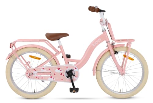SJOEF Classic Kinderfahrrad | 18-20 Zoll | Kinder Fahrrad für Mädchen/Jugend | Ab 5-8 Jahren | inklusive Seitenständer - Rosa