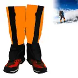 Wandergamaschen,Gamaschen Wandern,Outdoor Gamaschen,Wandergamaschen,Wasserdichte Einstellbare Gamaschen Atmungsaktive Beinschutz Gaiter für Outdoor-Hosen zum Wandern,Trekking,Schneewandern (Orange)