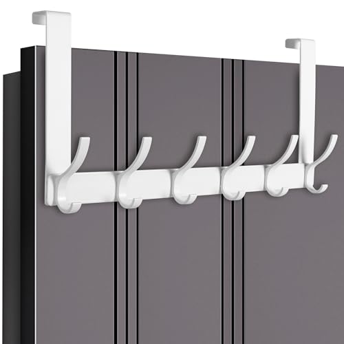 Türhaken zum Einhängen, Kleiderhaken Handtuchhalter Tür, Türgarderobe zum Einhängen,Türhaken Innenseite von Kleidung, Hüten,Handtüchern und Taschen (Weiß)