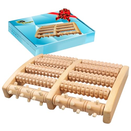 Fußmassagerolle fur Plantarfasziitis, Fußmassagegerät Holz Massage Roller für Fußmassage, Fussmassagegerät Massagegerät für Füße Fußreflexzonenmas und Fußschmerzlinderung