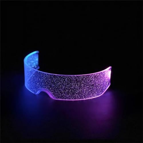 Yomaido 7-Color Cyberpunk LED Brille,LED Leuchtende Brille, Neon Brille Rave Brille,Festival Cool Stuff für Cyberpunk Cosplay, Bar, Club, Partybrille
