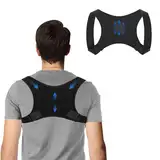 WVWMYM Rücken Geradehalter, Rückenstützgürtel Einstellbar und Atmungsaktiv Haltungskorrektur Rücken Herren Damen für Vorbeugung von Schulter- und Rückenschmerzen Posture Corrector (Schwarz, L-XL)
