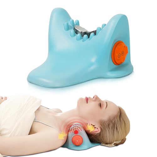 Robofun EMS Nackenmassagegerät Elektrisch mit Wärme, Nackenmassagegerät Kabellos, Nackenstrecker zur Entspannung von Nacken und Schultern