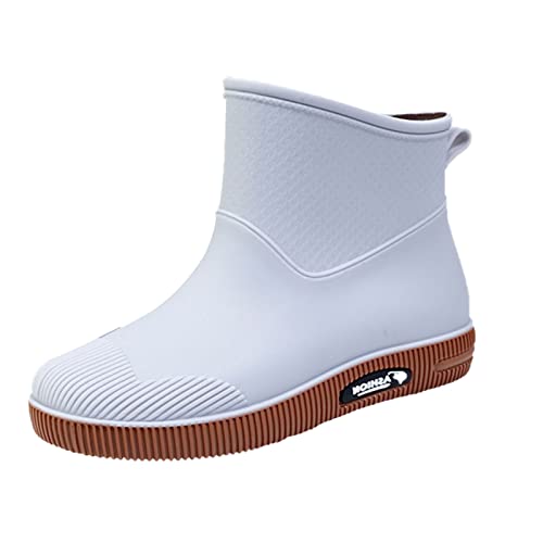 Gummistiefel Damen Halbhoch Gartenschuhe Anti-Rutsch Schwarz Blau Damen Bunt Gummi Stiefel Stiefeletten Regen Boots