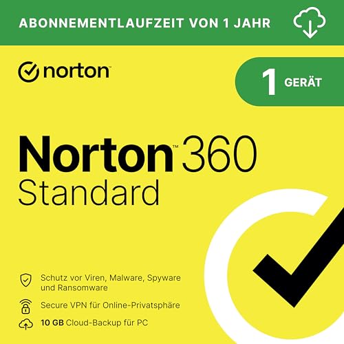 Norton 360 Standard 2025 | 1 Gerät | 1 Jahr | Aktivierungscode per Email