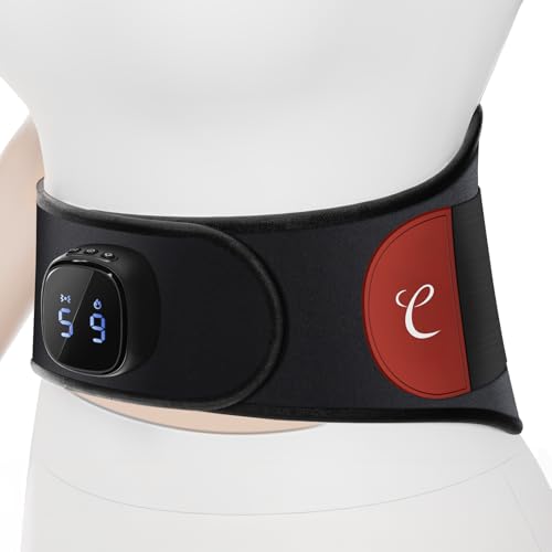 Comfytemp Infrarot Wärmegürtel Rücken Massagegerät mit 15Wh Akku mit USB,9 Wärmestufen 5 Vibrationmoden Kontrolle per Knopfdruck und App, 20X155cm Kabellos Heizgürtel Abschaltautomatik Rückenwärmer