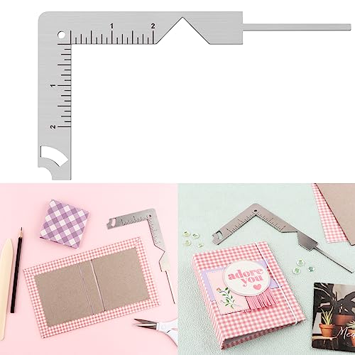 5-in-1-Buch Cover-Handbuch zum Erstellen von robuster Spanplattenabdeckungen, Buchbindungsherrscher, Edelstahl-Metall-Buchbindungs-Cover-Tool, Scrapbooking Tools Arts Crafts, Scrapbook Cover Maker