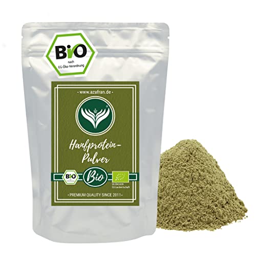 Azafran BIO Hanfproteinpulver Hanfprotein | Pulver aus Hanf 50% Protein | veganer Eiweiss Lieferant 500 g