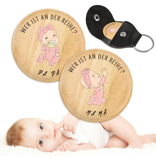 Geschenke zur Geburt, Baby Geschenk Mädchen,Schwangerschaft Geschenk Hölzerne Entscheidungsmünze, Geschenkidee für Werdende Mütter,Taufgeschenke für Mädchen