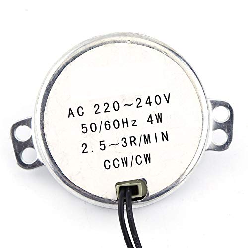 Akozon 220-240V AC Synchronmotor, 1Pc Getriebemotor 4W CW/CCW, Drehscheibe Getriebe(2.5-3RPM)