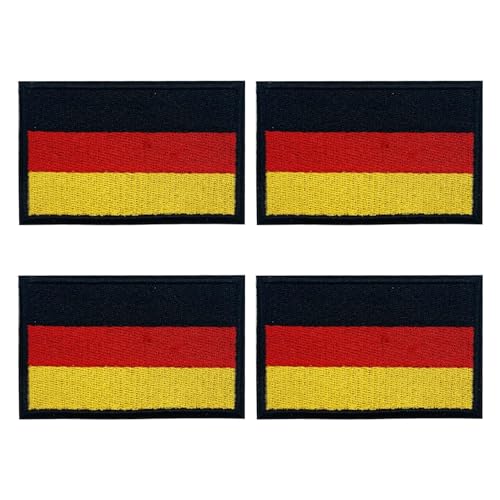 4 Stück Aufnäher Zum Aufbügeln, Deutschland-Flagge-Patch, Abzeichen-Stickerei-Stoff-Patch, Mini-Aufnäher Zum Aufbügeln, Rucksack-Kleidung, Dekorativer Aufnäher